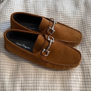 Salvatore Ferragamo Men's Tan Suede Loafers